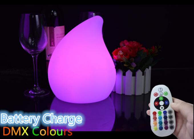 DMX colore a gota decorativa da água dos candeeiros de mesa do diodo emissor de luz dada forma para a decoração home