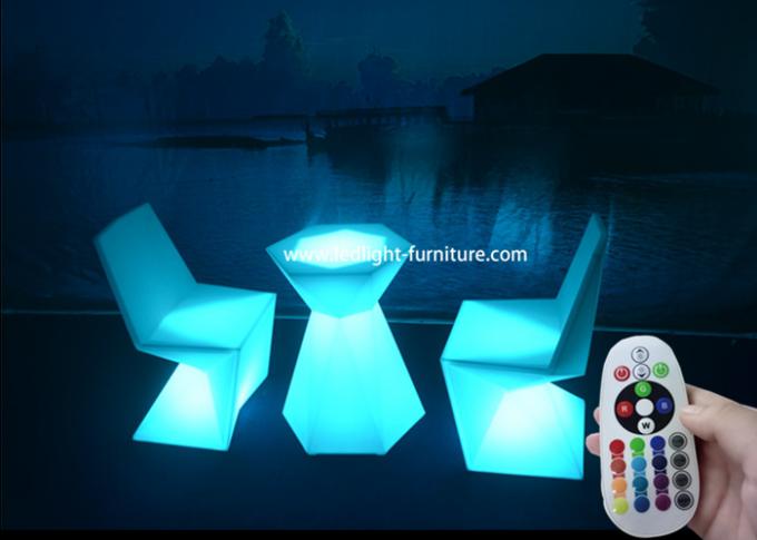 Mobília dada forma diamante da luz do diodo emissor de luz da sala de estar, cadeiras conduzidas e tabelas para a barra