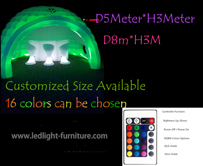 16 cores que mudam a barraca inflável do iglu do diodo emissor de luz para o evento/negócio do partido mostram