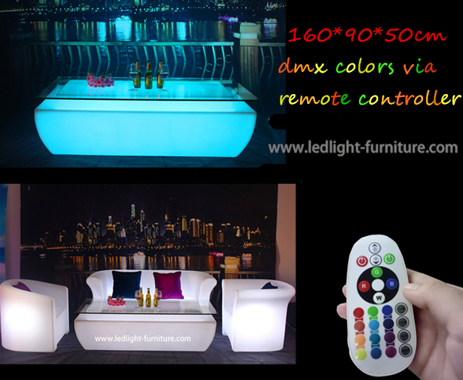 Mobília iluminada elegante da barra da tabela de cocktail do diodo emissor de luz do material plástico