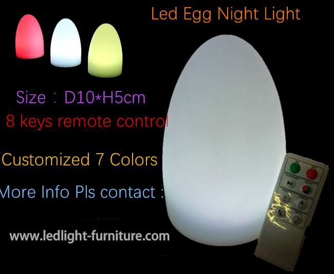 Candeeiros de mesa decorativos personalizados do diodo emissor de luz, luz em mudança do ovo da cor variável 