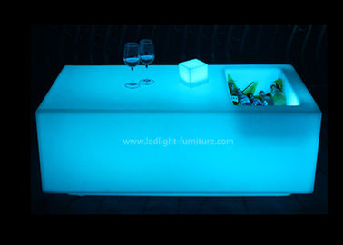 China O diodo emissor de luz de vidro da parte superior KTV iluminou a capacidade de carga da tabela de cocktail 200KGS com cubeta de gelo fornecedor