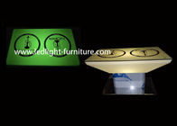 China Tabela personalizada do cachimbo de água da iluminação da mobília do fulgor da altura com parte superior do vidro do logotipo empresa