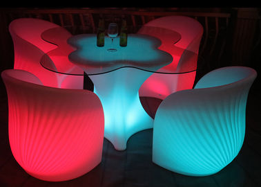 Tipo de incandescência 4 cadeira da mobília do jardim da barra do diodo emissor de luz e 1 tabela Eco ajustado amigável