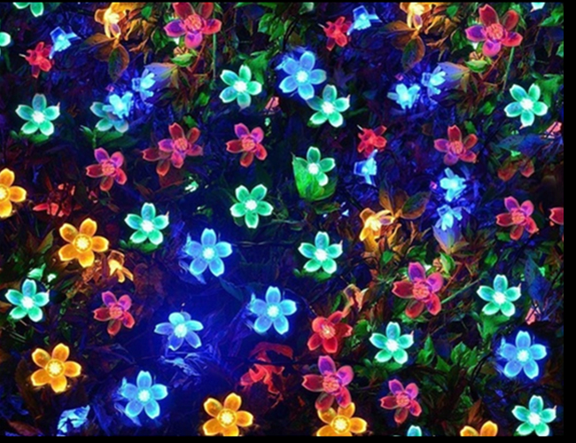 A corda exterior posta solar da flor impermeável ilumina 30 diodos emissores de luz/50 lâmpadas do diodo emissor de luz