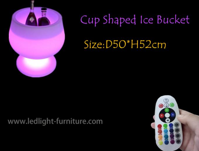 O copo do cálice deu forma à cubeta de gelo do diodo emissor de luz/ilumina acima a cubeta de vinho para o suporte de garrafa