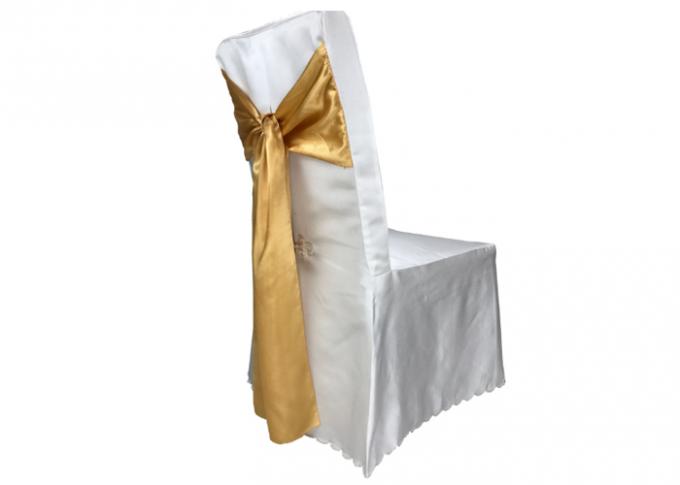 Do aluguer bonito da mobília do casamento da toalha de mesa da decoração recepção branca da faixa da tampa da cadeira