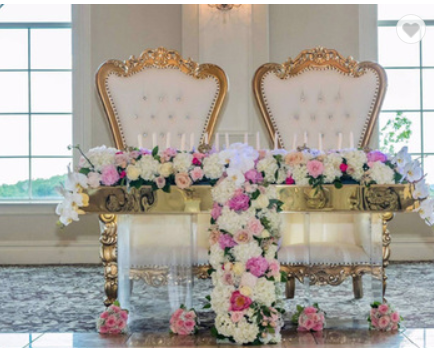 Cadeiras decorativas alugados do trono da mobília luxuosa do casamento da parte traseira da elevação/princesa real Cadeira
