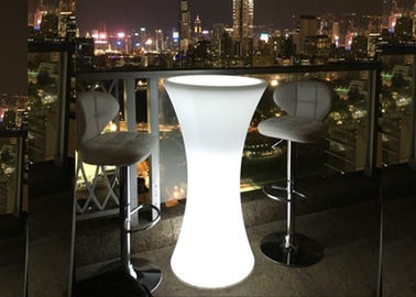Mobília redonda alta da tabela de cocktail ajustada com iluminação colorida